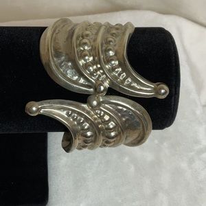 Mexican style nickel cuffed embellished bracelet.